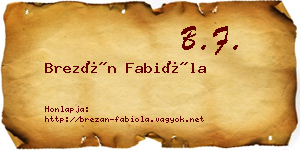 Brezán Fabióla névjegykártya